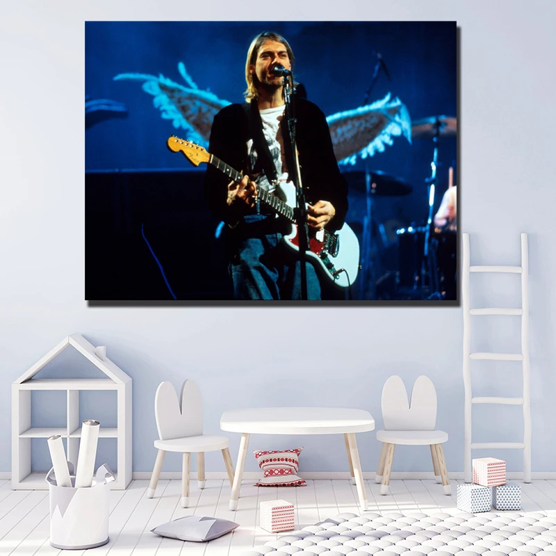 Fender Kurt Cobain Mustang Sonic синий плакаты и принты декоративные настенные художественные картины для гостиной домашний декор