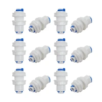 12 pack of straight bulkhead connector 14 quick fitting connection for water filters and ro reverse osmosis systems