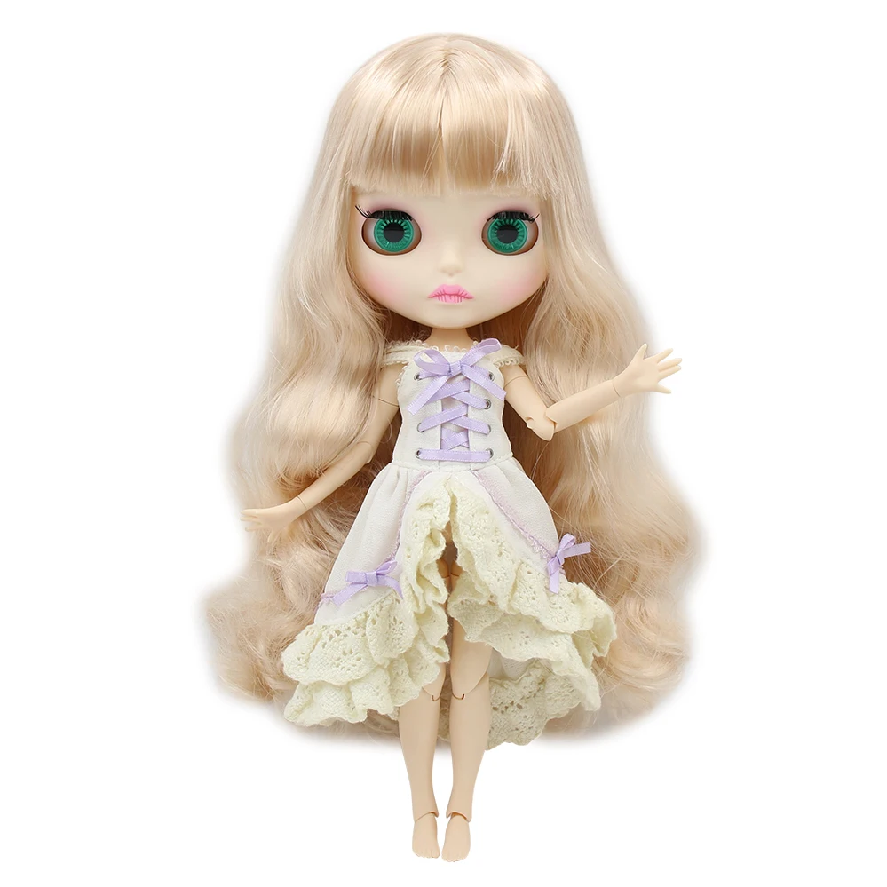 ICY DBS Blyth doll BL1010 золотистые светлые волосы матовое лицо новая Лицевая панель губы