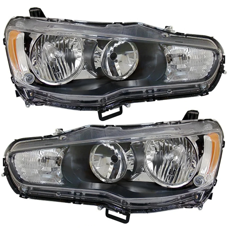 Пара галогеновых фар для Mitsubishi Lancer X 2007 2008 2009 2010 2011 2012 2013 2014 2015 Evo комплект