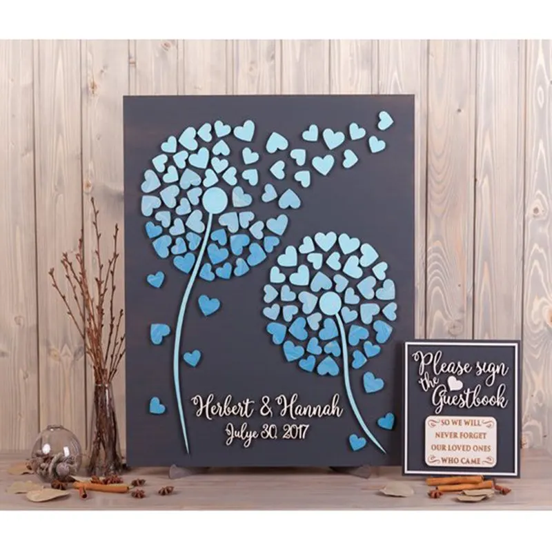 Уникальные свадебные гостевые книги индивидуальное имя и дата 3D альтернатива