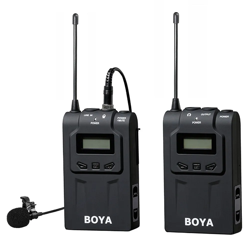 BOYA BY-WM6 Профессиональный 48 UHF канал беспроводной микрофон системы всенаправленный петличный микрофон для DSLR видеокамеры