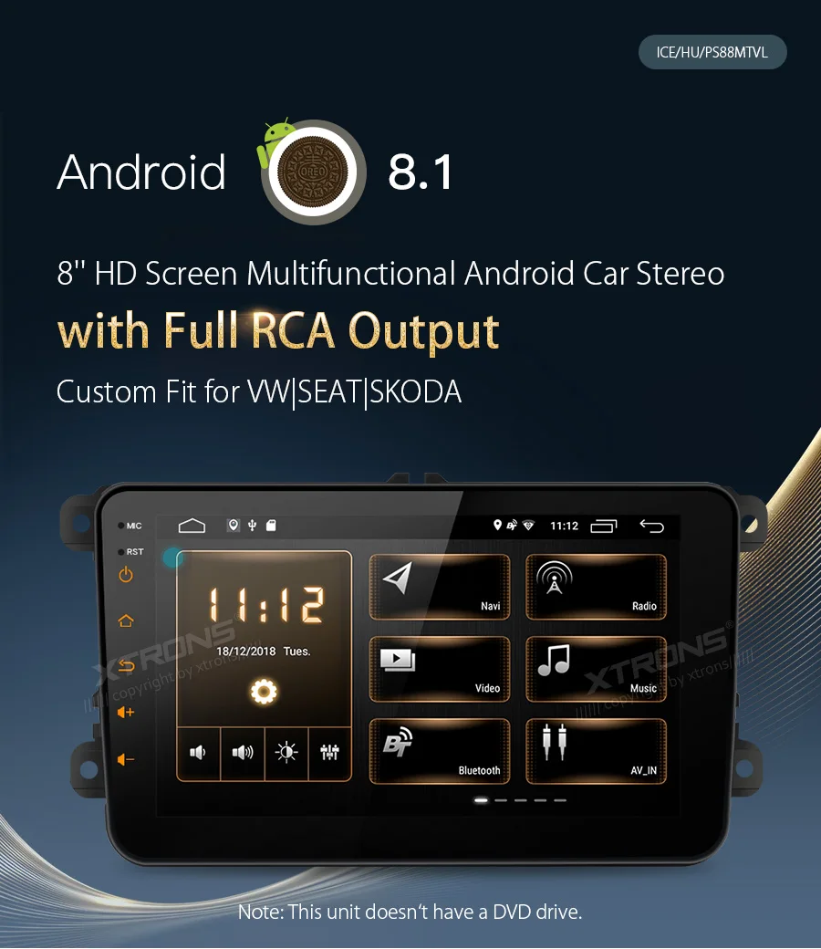 XTRONS " Android 8,1 автомобильный Радио плеер gps RCA OBD без DVD для VW Volkswagen Golf Plus Passat CC Touran Tiguan Sharan для Skoda