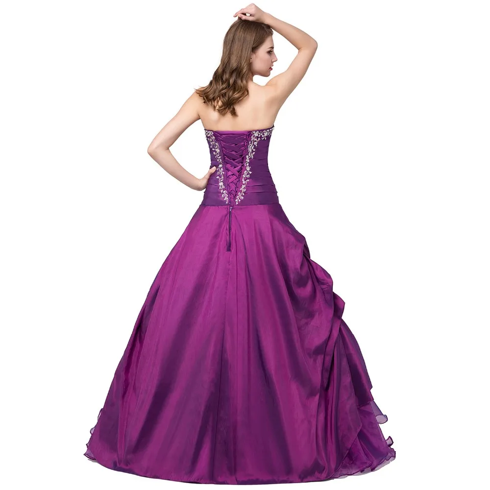 В наличии Quinceanera платье 2018 фиолетовые милые 16 Бальные платья дешевые длиной до
