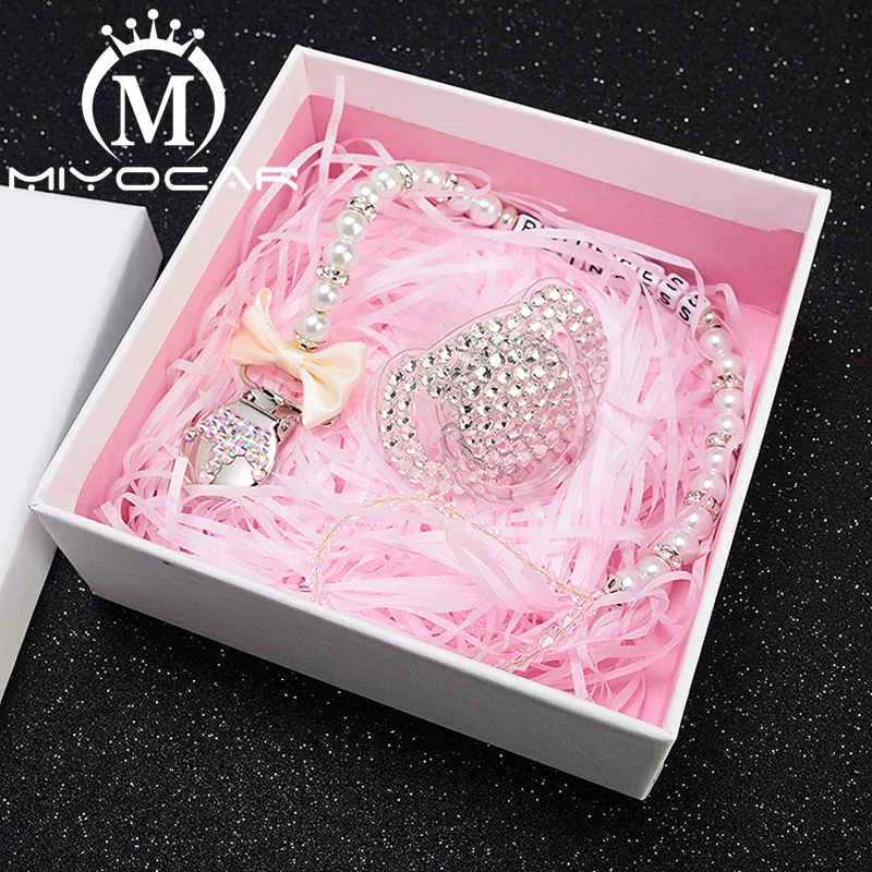 MIYOCAR обычай имя bling crown пустышка Клип Персонализированные пустышки держатель clii с