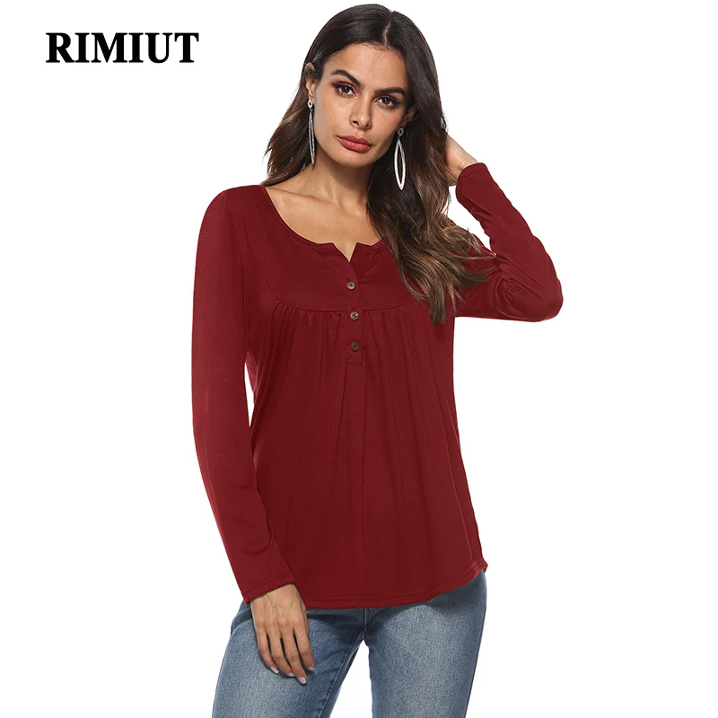 Rimiut S XL Для женщин Свободные Повседневное одноцветные Футболки с длинным рукавом