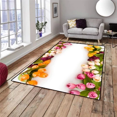 Еще красно розовый кремовый тюльпаны Плющ цветы цветочный 3d принт нескользящий