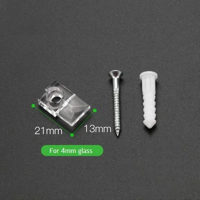 G-4mm glass 20 шт./лот настенное крепление Безрамное зеркало зажим скучно стекло с винтом и Анкерной втулкой - Цвет: G-4mm glass