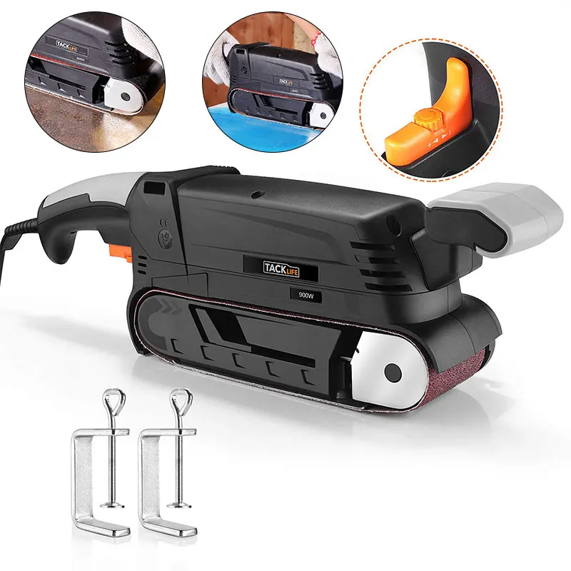 TACKLIFE 3*21 дюймов 7.5A/900 Вт переменная скорость скамейка шлифовальный станок с циферблатами ленточный шлифовальный станок