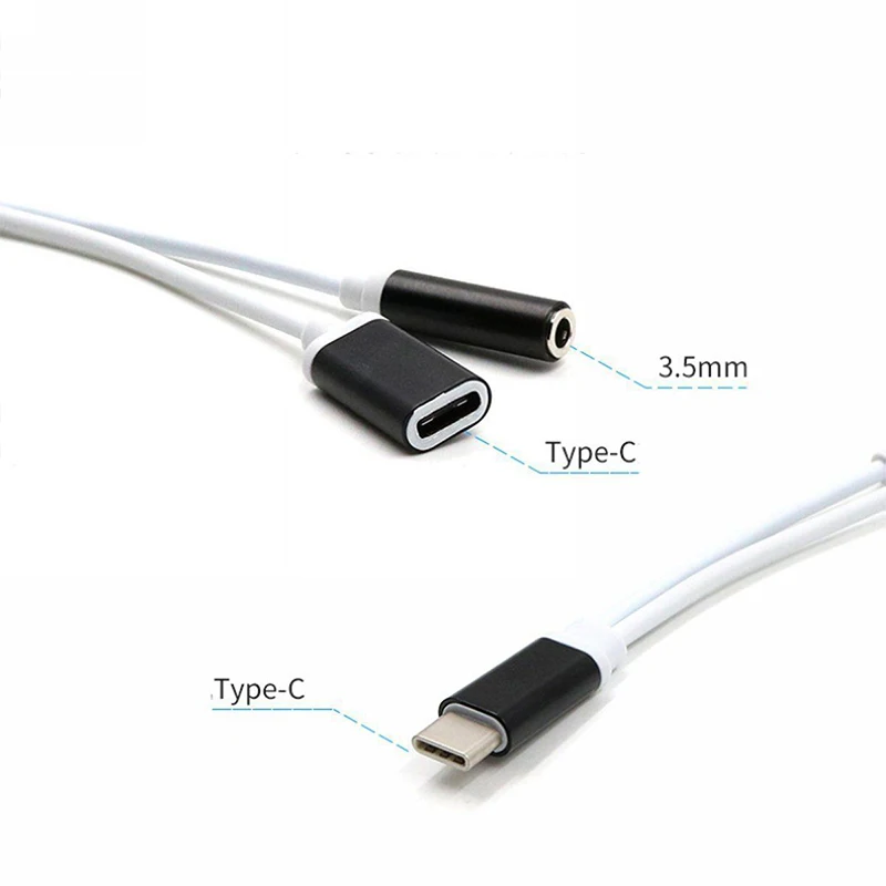 Overfly type-C аудио кабель 2 в 1 USB C 3 5 мм разъем для наушников адаптер samsung Xiaomi сплиттер