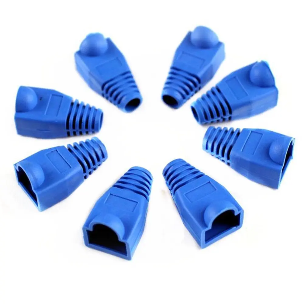 100pcs /lot PlasticCat5 cat5e Cat6 cat7 RJ45 Connector Modular Network Cable Plug End Boot Cap free shipping
