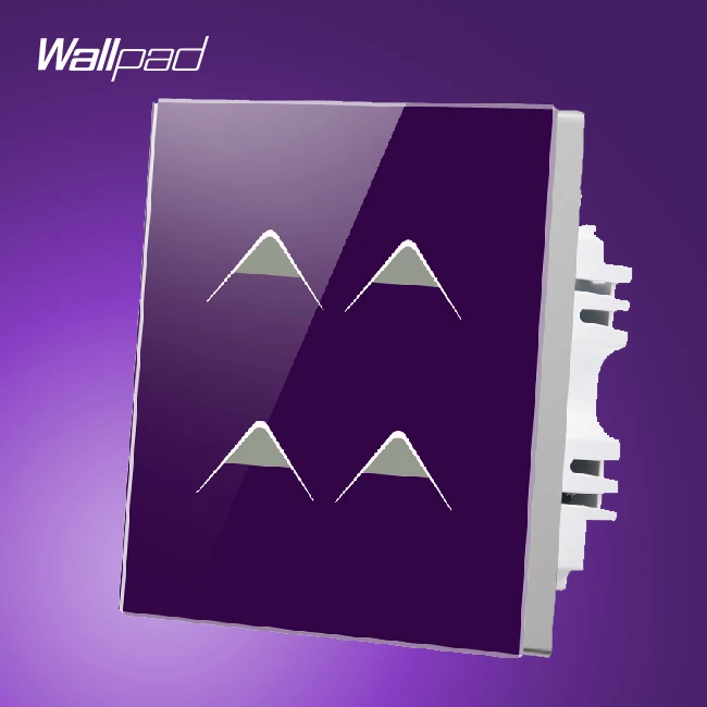 

Отель Wallpad Великобритания 4 банды 1 способ роскошный фиолетовый кристалл стеклянная панель светодиодные выключатели света, бесплатная дост...