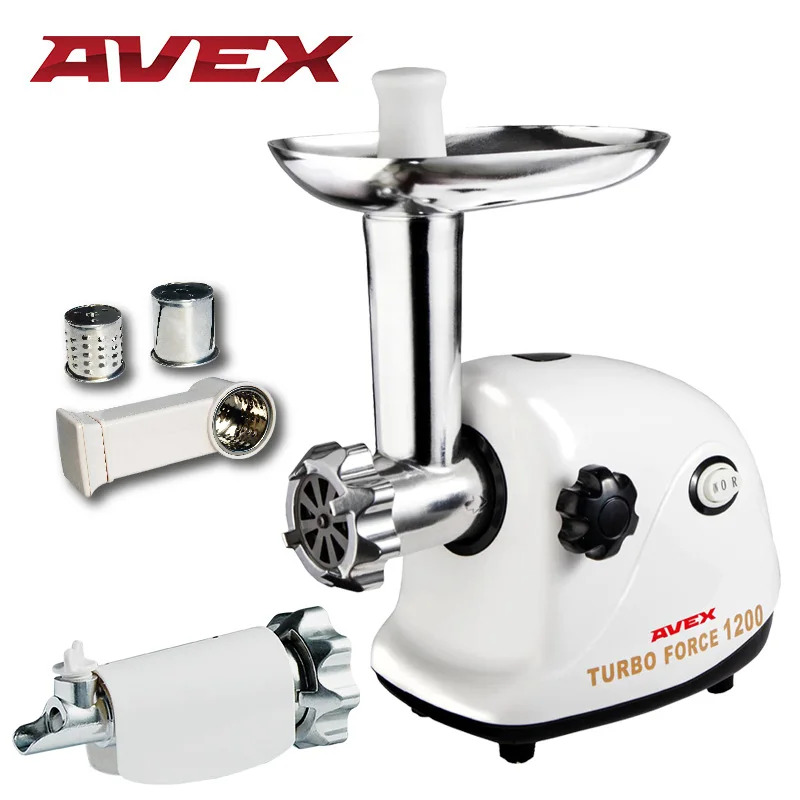 Мясорубка AVEX MG-151 TT с насадками: соковыжималка для томатов и шинковка