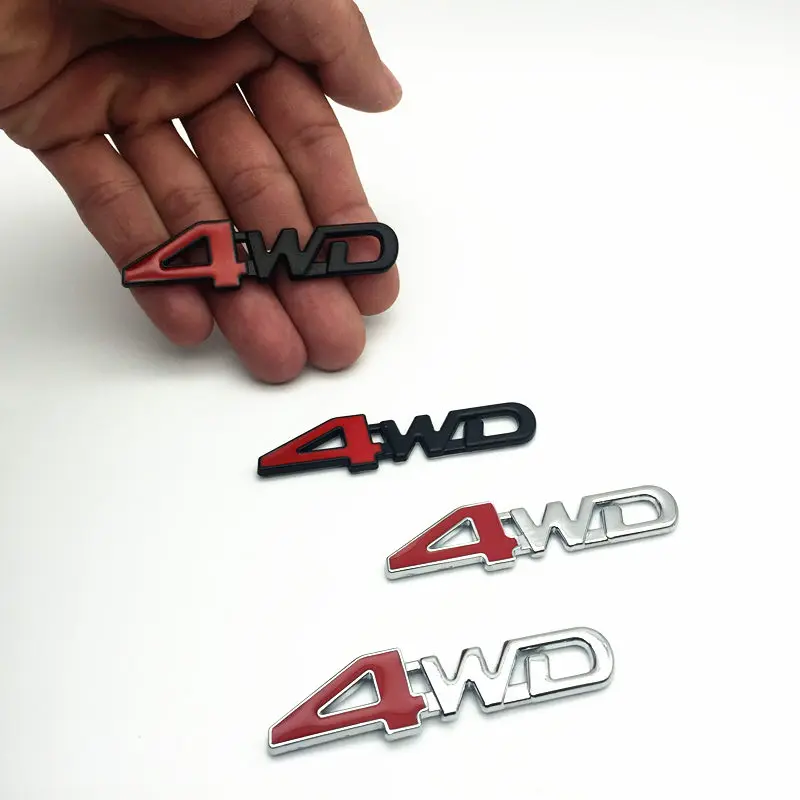 

FDIK 2PCS/set Car Tail Rear Side Metal 4x4 RC Car 4WD Sticker 3D Chrome Badge Car Emblem Badge Decal Auto Decor Styling 4WD