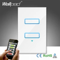 wallpad white glass 110250v led 120 au us 2 gang 1 way 2 way phone wifi wireless directly electrical control light switch