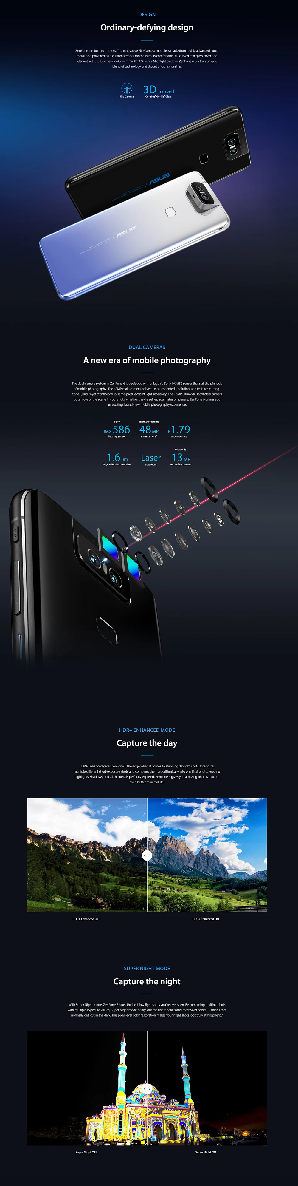 Мобильный телефон ASUS ZenFone 6 с глобальной версией, 6,4 дюймов, FHD+ Snapdragon 855, 6 ГБ ОЗУ, Face ID, 5000 мАч, смартфон на базе Android 9,1, NFC, 4G, LTE