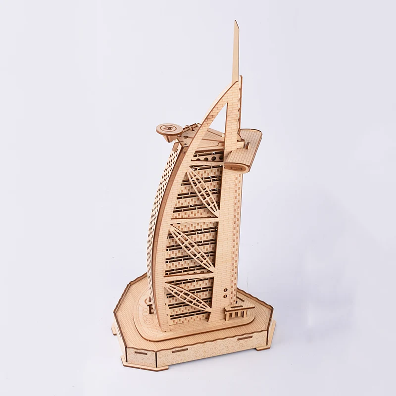 Деревянные 3d модели Burj Al Arabic для детей и взрослых Обучающие в сборке