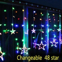 2m christmas led lights ac 110 220v romantic fairy star led curtain string lighting for holiday wedding garland party decoration