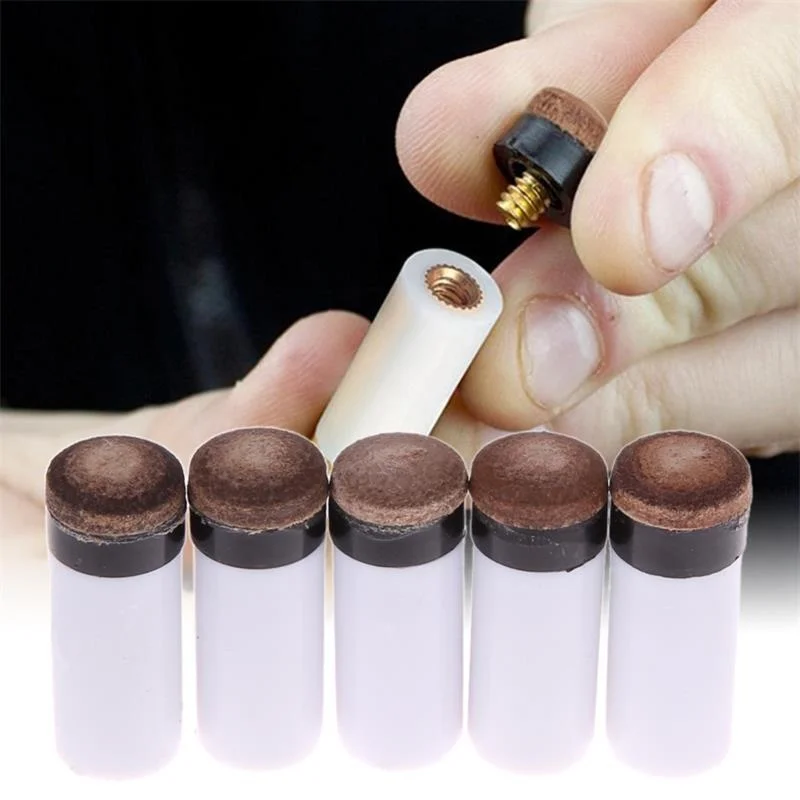 

5Pcs 11mm Replacement Pool Billiard Cue Tip Stick Ferrules Screw-On Tips Snooker Accessories