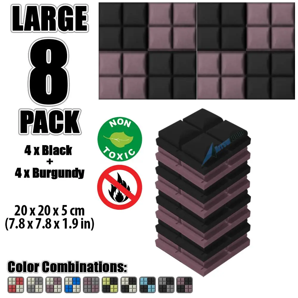 

Arrowzoom 8 pcs 7.8" x 7.8" x 1.9" Color Combination Hemisphere Grid Tile Studio Sound Absorbing Panel Acoustic Foam Treatment