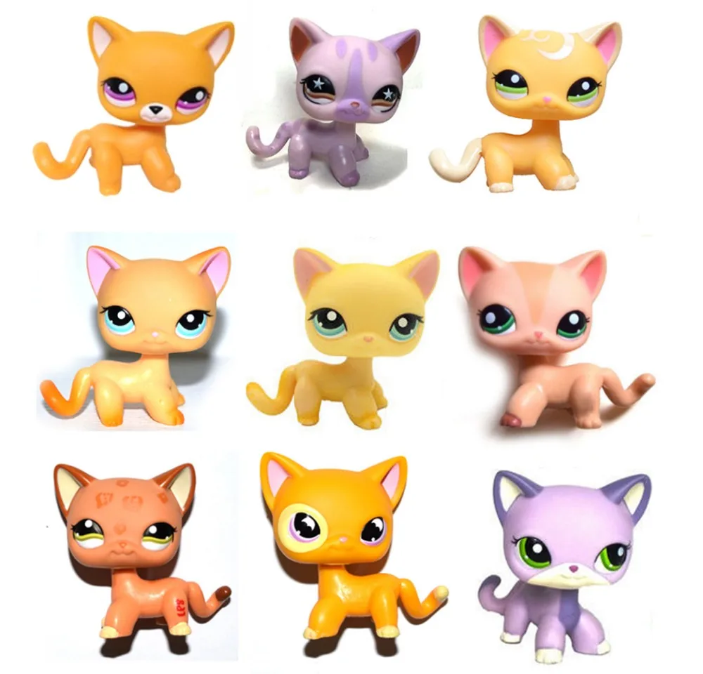 Pet Shop лиловая желтая коричневая оранжевая персиковая розовая коллекция коротких
