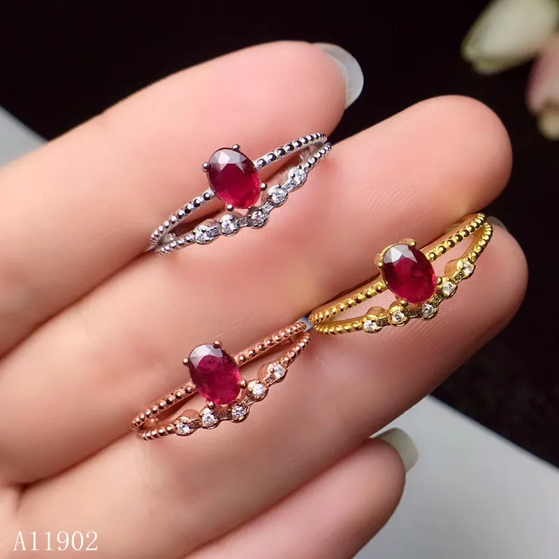

KJJEAXCMY fine jewelry 925 sterling silver inlaid natural ruby lady ring support detection
