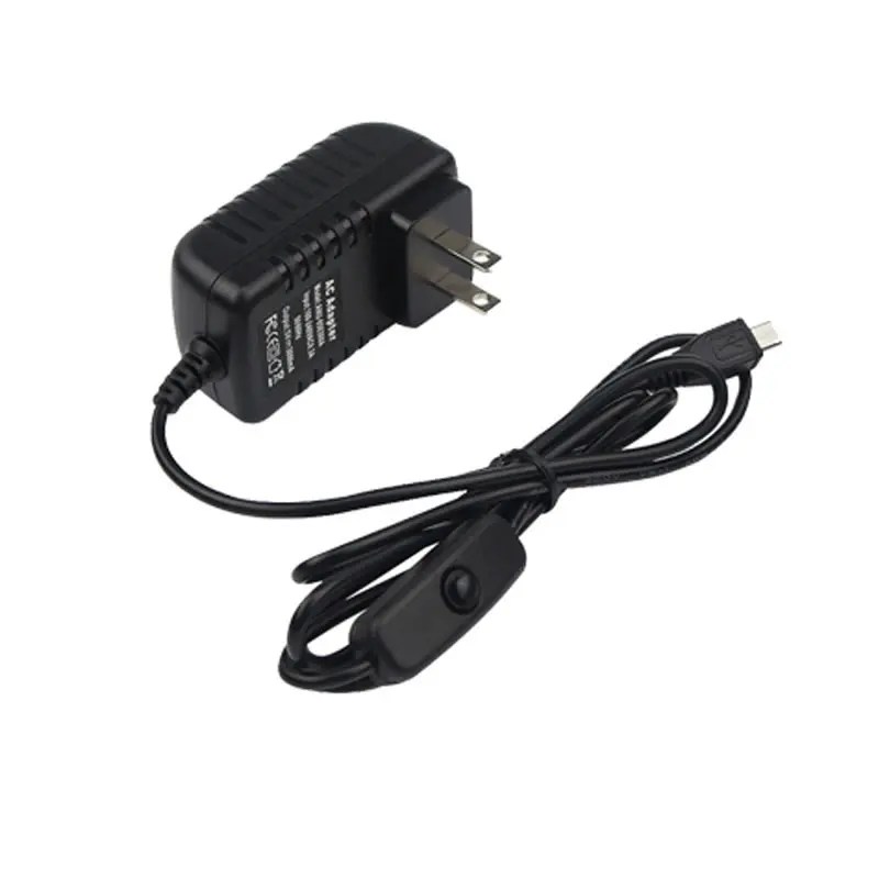 Raspberry Pi 4 адаптер питания ВКЛ./ВЫКЛ. Переключатель USB-C 5V 3.0A US/EU/UK/AU Plug | Компьютеры и
