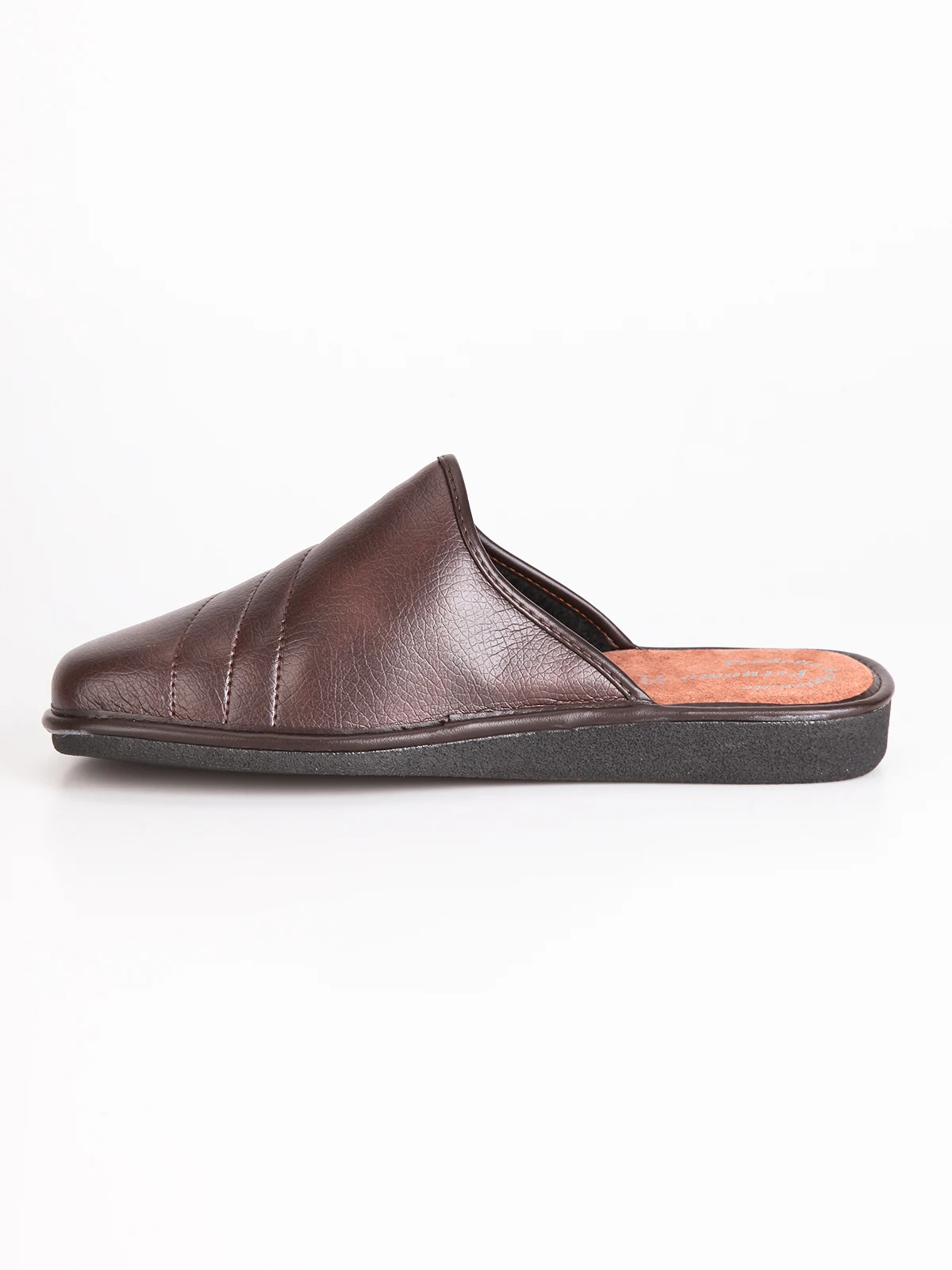 Мужские коричневые Тапочки удобные кожаные сандалии мягкая домашняя