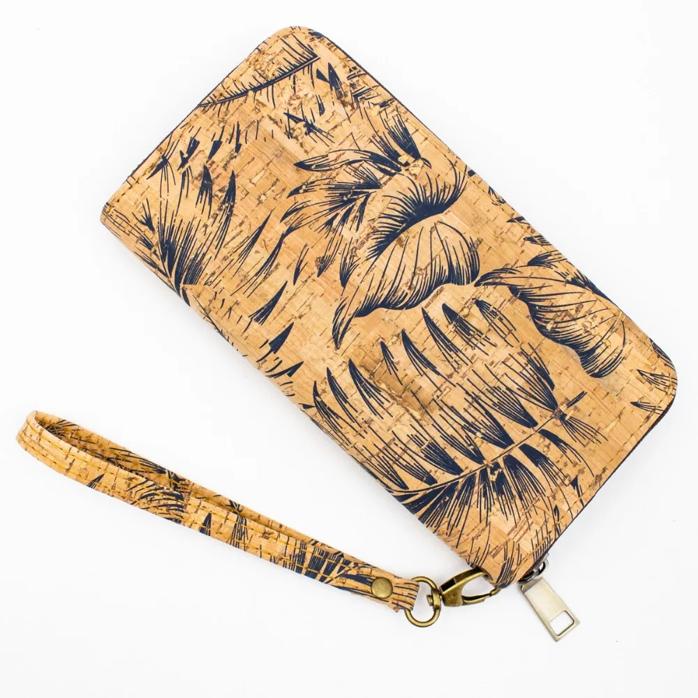 Пробковые мешки пробковый кошелек для женщин натуральный синий перо женский