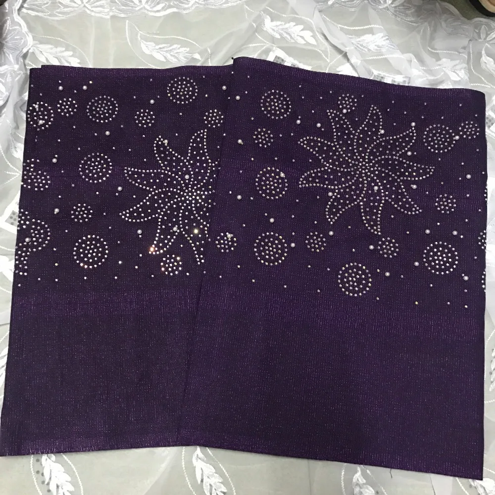 Новинка 2019 модная нигерийская вышивка aso oke gele с бусинами африканская ткань для