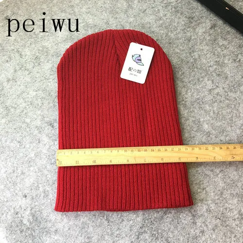 

PEIWU 2017 New Fashion Women Winter Hat Cotton Knitted Beanies For Boys Girls Warm Hat High Quality Wholesale 5 colour