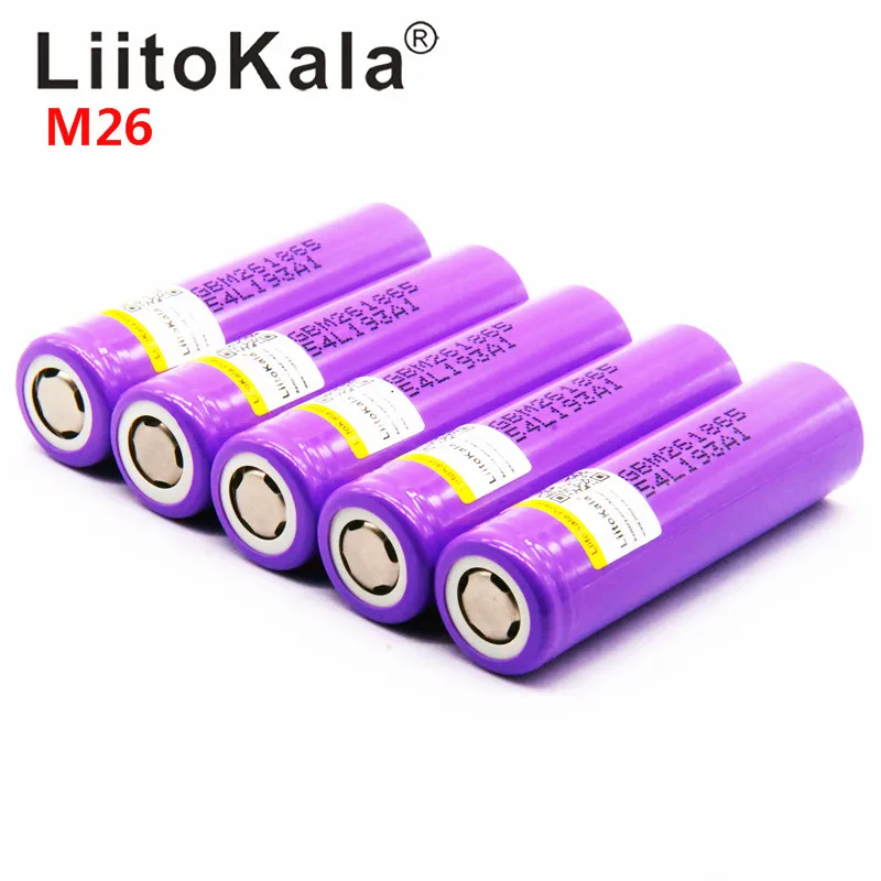 100% Оригинальный LiitoKala для M26 18650 2600 мАч 10A ICR18650 m26 2600 мАч 3,7 в Зарядка 18650 для фонарика, внешний аккумулятор