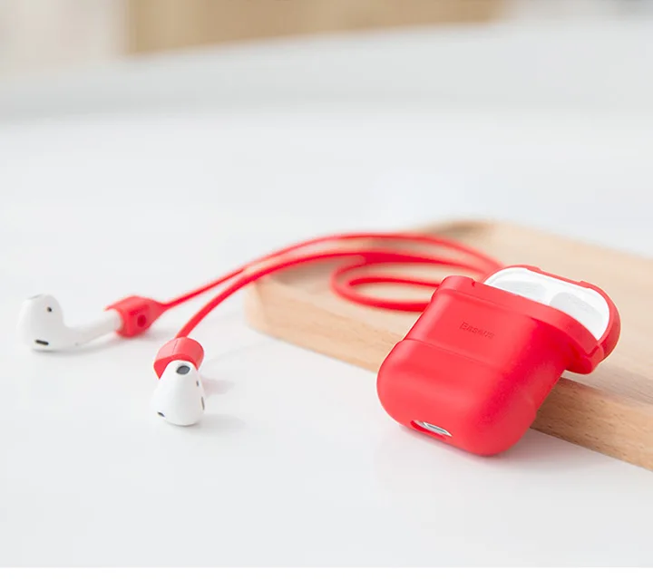 Силиконовый защитный чехол Baseus для Airpods с магнитной веревкой против потери, защитный комплект с подзарядкой для Airpods Air Pod