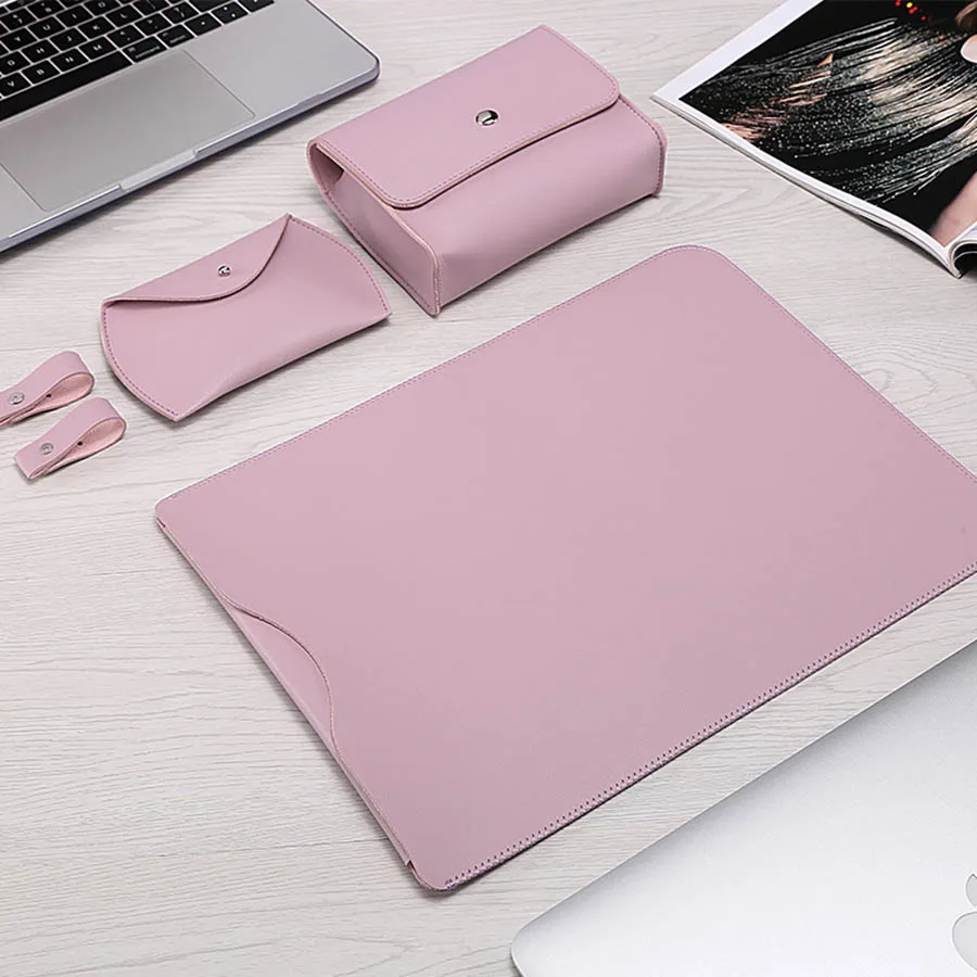 Чехол из искусственной кожи 4 в 1 для ноутбука MacBook Air 11 12 Retina 13 3 Pro 15 дюймов сумка