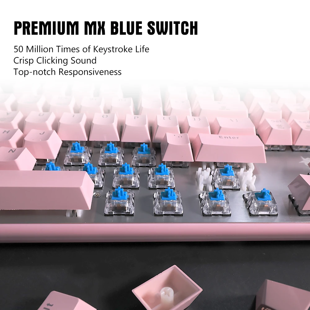 HEXGEARS GK706 104 ключ Механическая игровая клавиатура Kailh MX Переключатель USB проводной