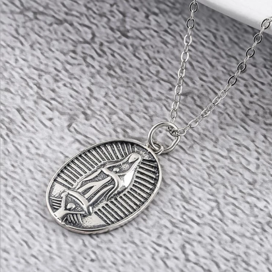Vintage 925 Sterling Silver Coin Pendants Necklaces Oval Charms Rope Chain Gold Medal Pendant Religious Necklace for Women Men | Украшения