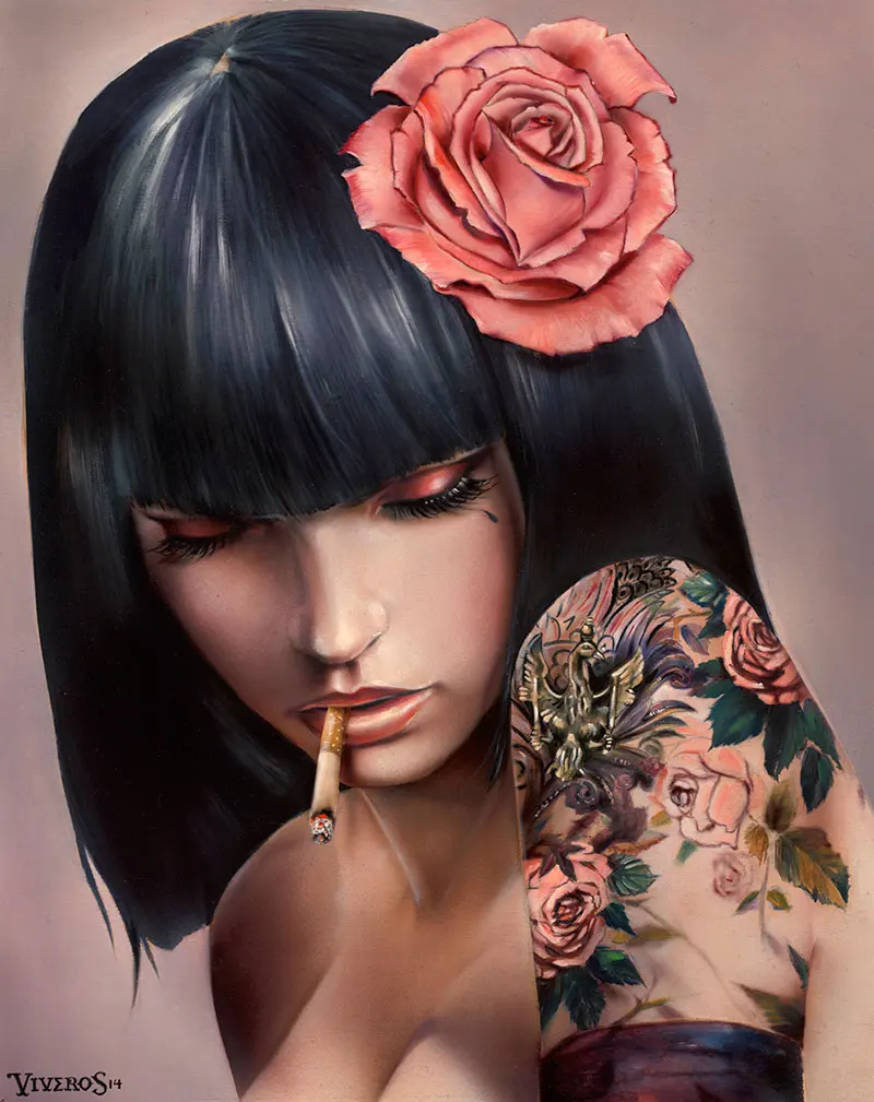 

High quality Oil painting Canvas Reproductions VIOLET-2014 by Brian M.Viveros Painting hand painted