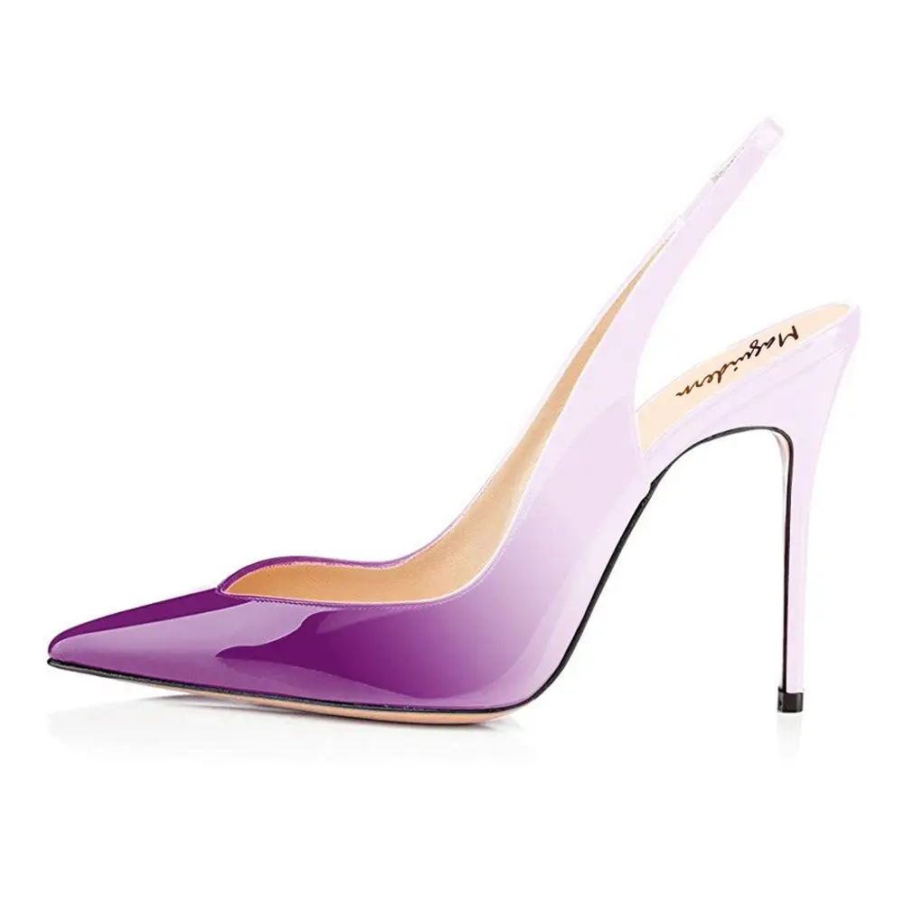 

Maguidern 4 inches high Heel Pumps,Patent Leather Pointy Toe Stilettos Heel Slingback Pumps Dress Shoes