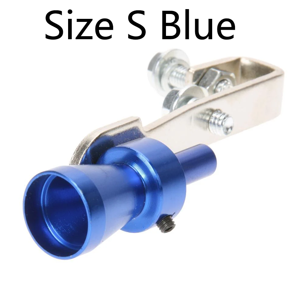 Size S Blue VODOOL Универсальный Автомобильный турбо звуковой свисток глушитель выхлопной трубы выдувной клапан-симулятор для всех автомобилей глушитель выхлопа Прямая поставка - Цвет: Size S Blue