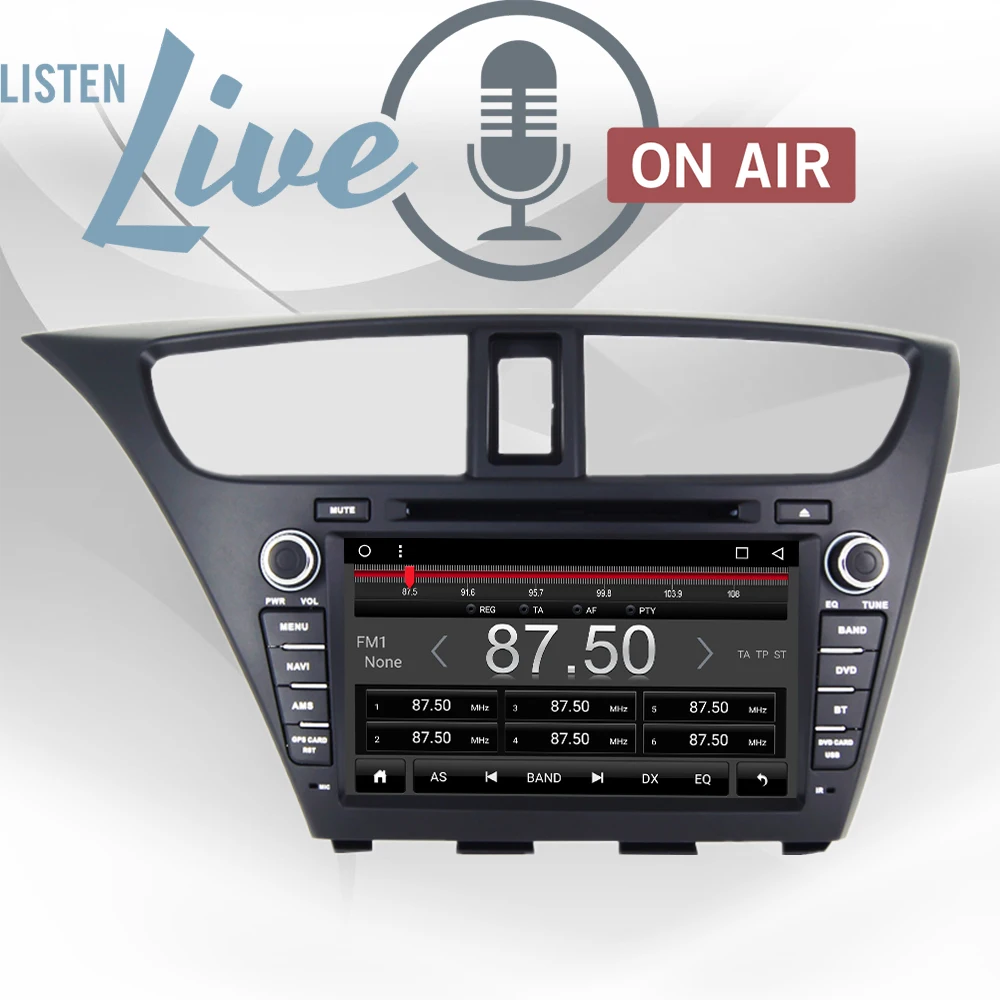 Поддержка Apple Carplay Android 8,1 автомобильный Радио DVD gps Мультимедиа стерео плеер для Honda Civic хэтчбек 2013- Автоматическая навигация