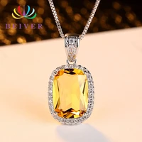 2019 new arrivals champagne rectangle crystal necklace for women white gold color wedding bands jewelry n324w x