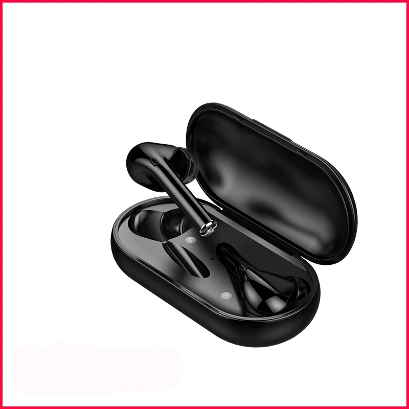 Black Bluetooth 5,0, беспроводные наушники, TWS, спортивные наушники, Handsfree, наушники, гарнитура, вкладыши, футляр для наушников для телефона - Цвет: Black