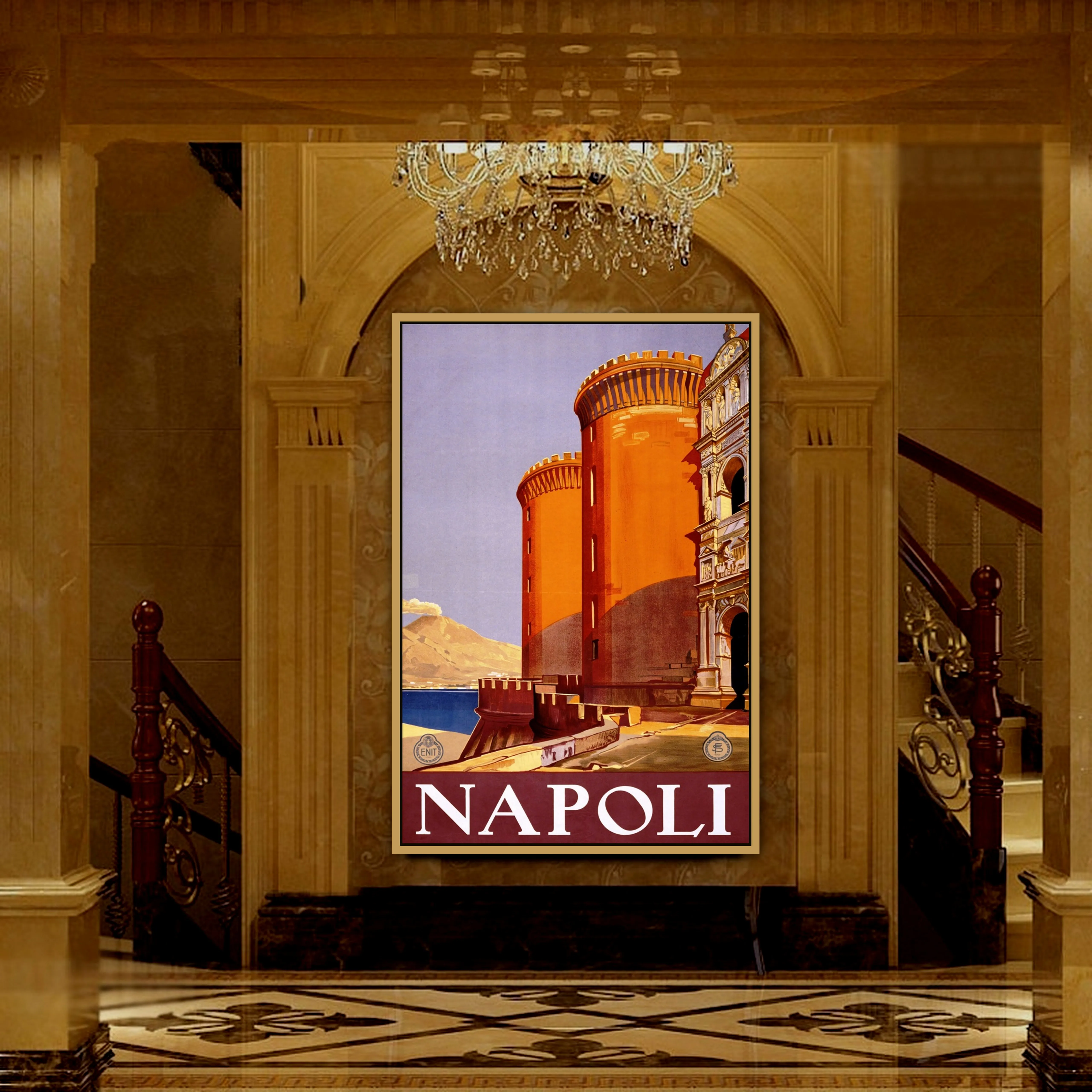 Napoli Advertisement Retro Vintage Poster Wall Photo Pictures Art Living Room Decor Painting Canvas Print | Дом и сад