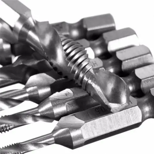 

6 Size HSS 4241 Hex Shank Spiral Tap Countersink Drill Reamer Titanium Soft Metal Tapping Chamfering Tool Metric M3*4*5*6*8*10