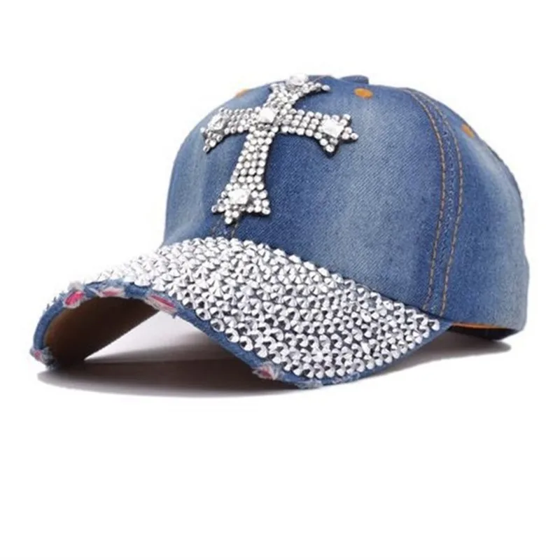 Новая бейсбольная кепка со стразами джинсы snapback для мужчин и женщин Повседневная