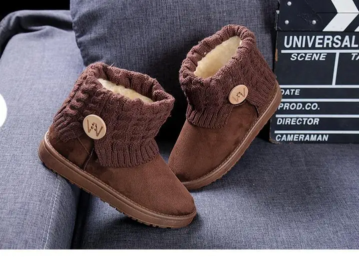 Новинка года; модные зимние шерстяные теплые ботинки; botas mujer; зимние женские ботинки с украшением в виде пуговиц; ботинки на платформе; ботильоны; sh005