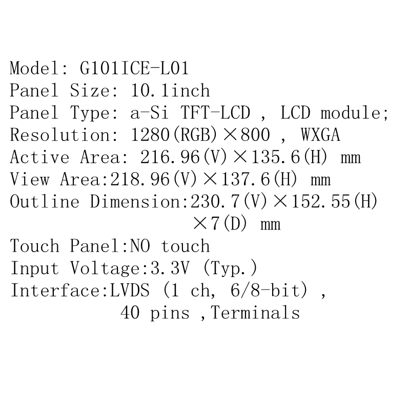 G101ICE-L01 -   Innolux 10, 1