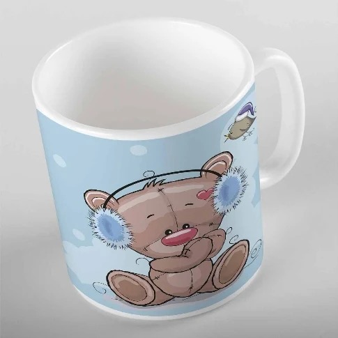 Else Blue Sweet Bear Animals Boy Children Kids 3D Digital Printing Modern Turkish Ceramic Porcelain Coffee Tea Milk Cup Mug | Дом и сад