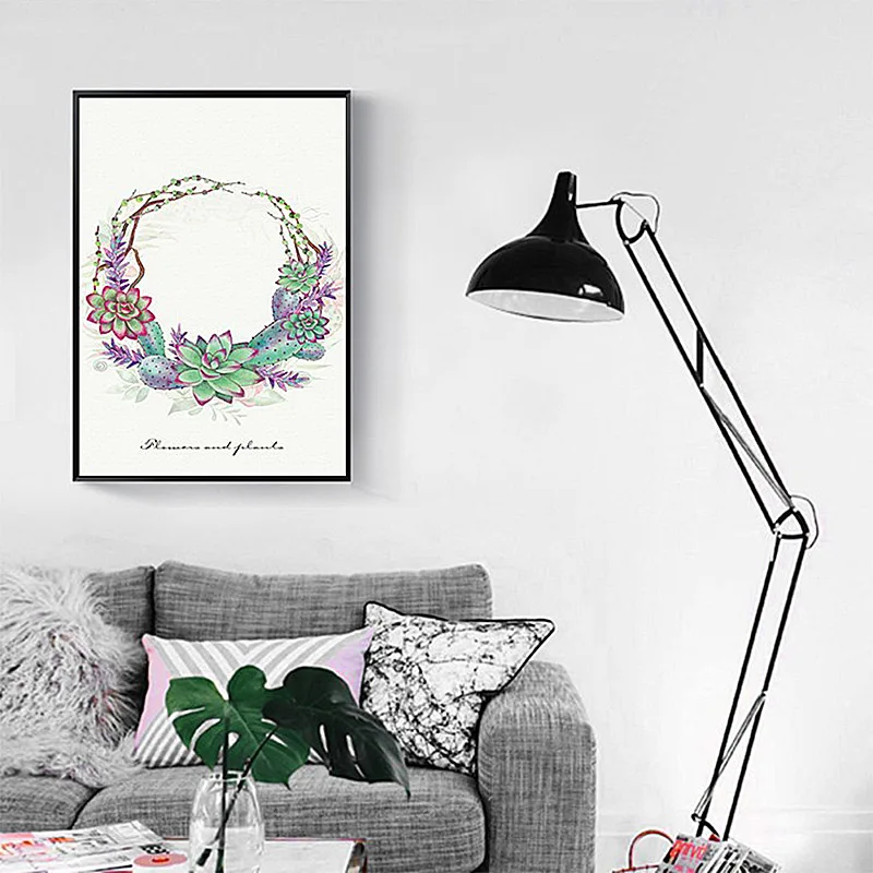 SD LINLEEHON Nordic Elk Watercolor Bird Flower and Deer Dialogue Illustration Canvas Print Painting Posters Art Wall Pictures | Дом и сад