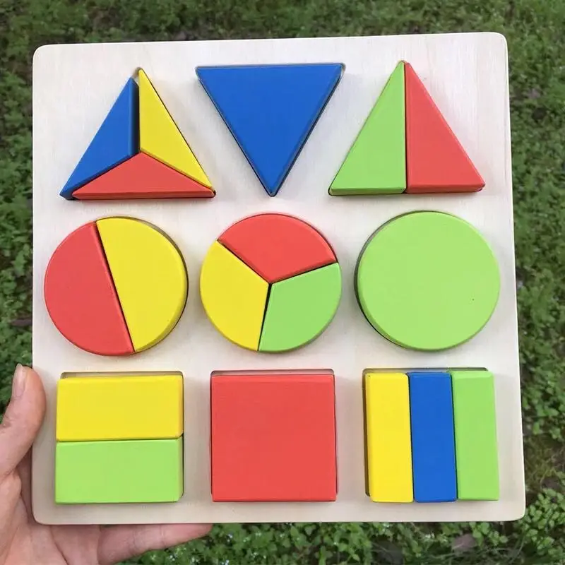 Детские игрушки 20 см Деревянные Монтессори красочная геометрическая форма